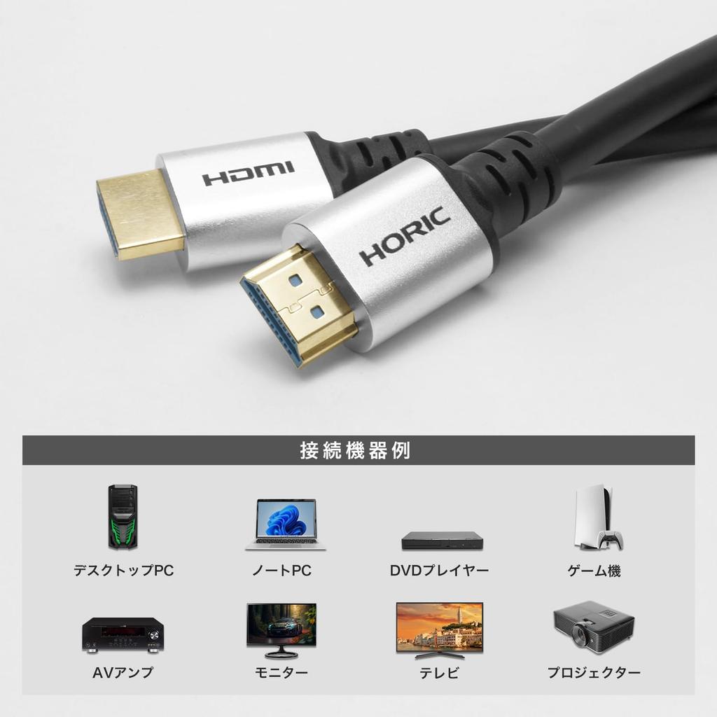 Horlick HDMI Cable 1m 18Gbps HDR HDMI Silver 4K/60p 2.0 SV10-011BK