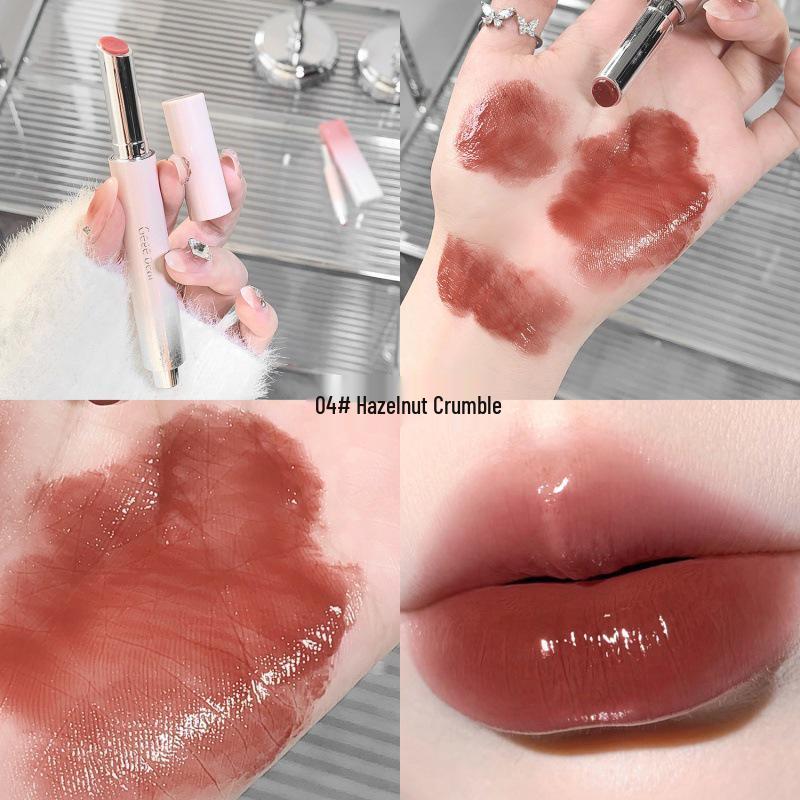 Твердый блеск для губ Gege Bear: Увлажняющий, Нежный Цвет, Водно-Легкий, Псевдо-Нюд Зеркальный Финиш.