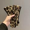 Leopard Print Cashmere Touch Screen Gloves For Women Cycling Winter Warm Protection Padded Cold Windproof Gloves