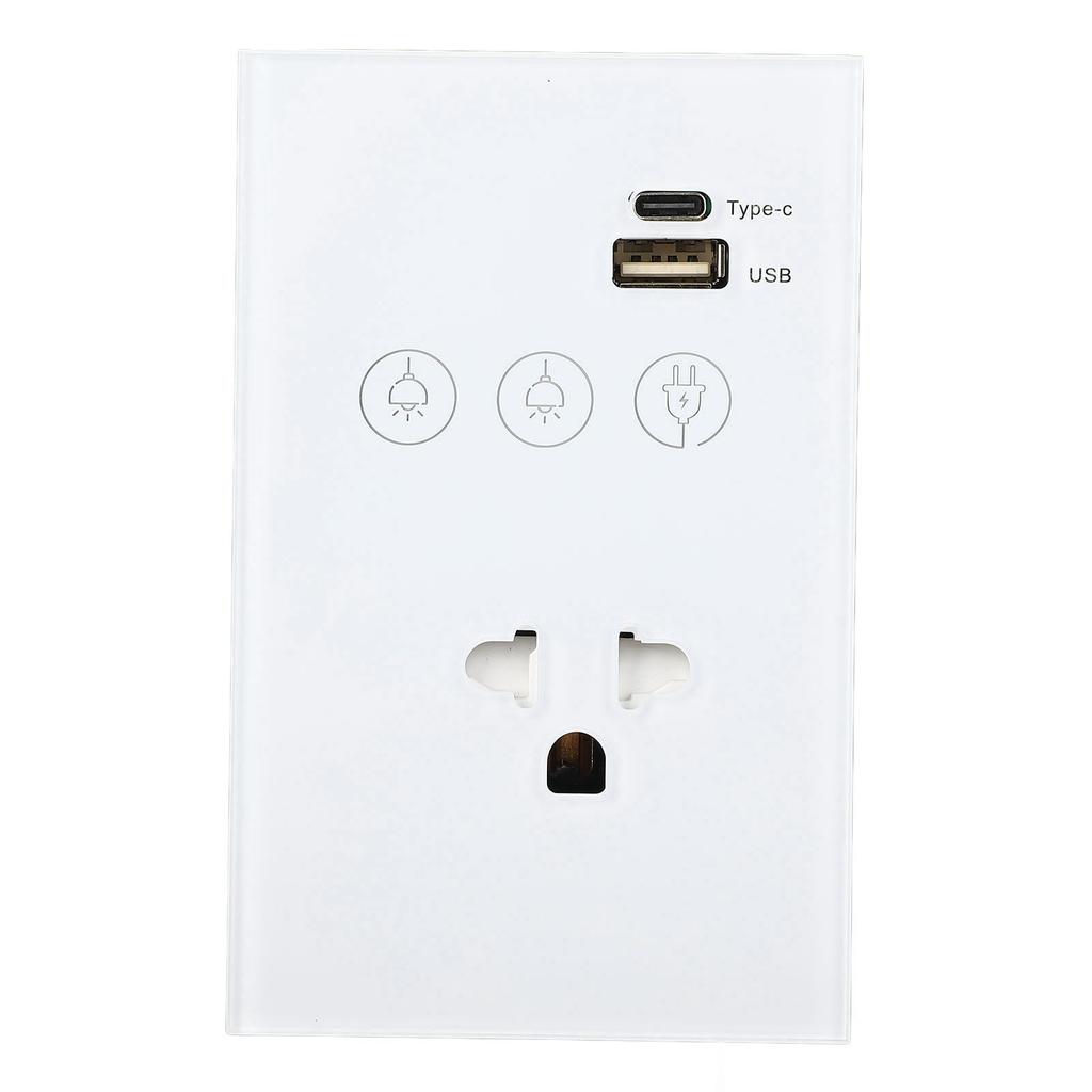 Smart Wall Outlet 2.4G WiFi Touch Light   Voice Remote Control Smart Plug with USB and Type C   Port for  