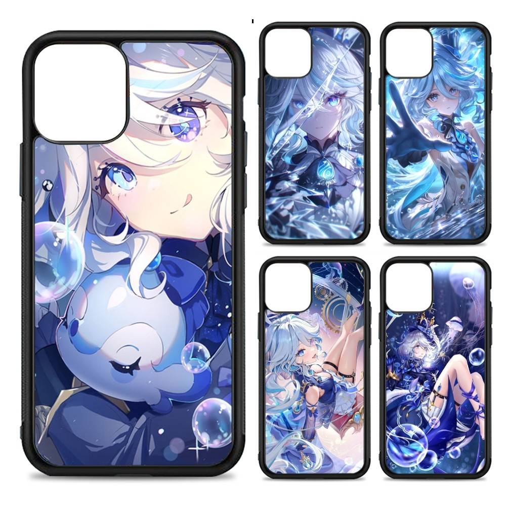 Чехол для телефона Genshin Impact Furina PC+TPU Для iPhone 17 16 15 14 PRO MAX 11 12 13 PLUS MINI
