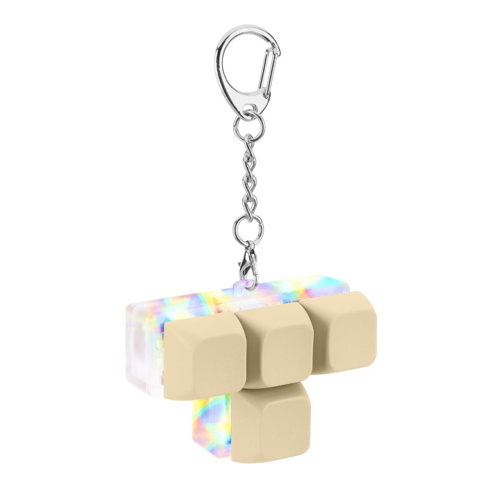 4 Buttons Keyboard Fidget Keychain with LED Light Keyboard Clicker Glowing Mechanical Keyboard Fidget Keyring Stress Relief Toys