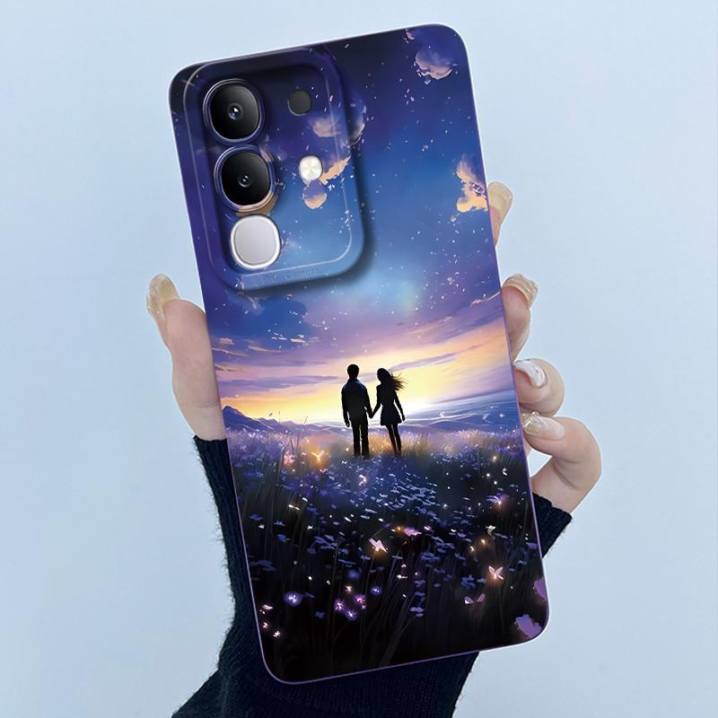 Чехол для телефона Vivo Y29 4G Модный Минимализм Масляная Живопись Цветок Мягкий Жидкий Силикон Задняя Крышка Для Vivo Y 29 4G Fundas