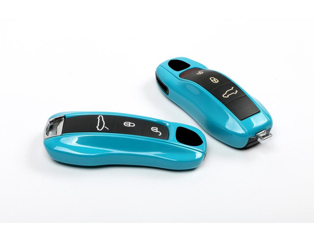 Корпус ключа Porsche Miami Blue для Cayenne, Macan, 911, Panamera, 718, Taycan