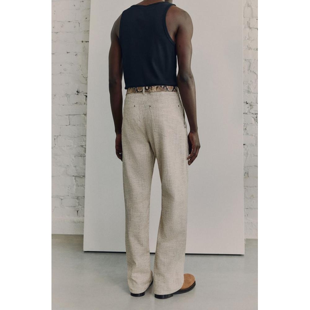 Брюки HM с 5 карманами, бежевый меланж