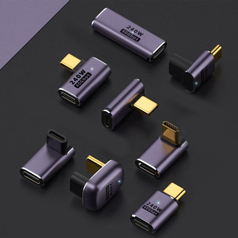 Высокопроизводительный Type C Female to Type C Male 40Gbps Fast Data Adapter Converter Зарядные адаптеры Алюминиевый сплав