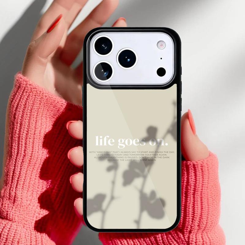 Чехол для телефона "Жизнь продолжается" для iPhone 17 16 15 14 13 Pro Max Задняя крышка для 12 11 Pro Coque