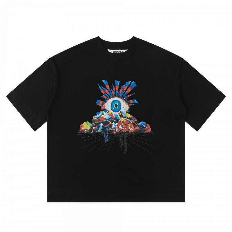 Unisex Streetwear Graphic Print Puff Ink Tee Loose Fit Cotton T-Shirt Teens Adults