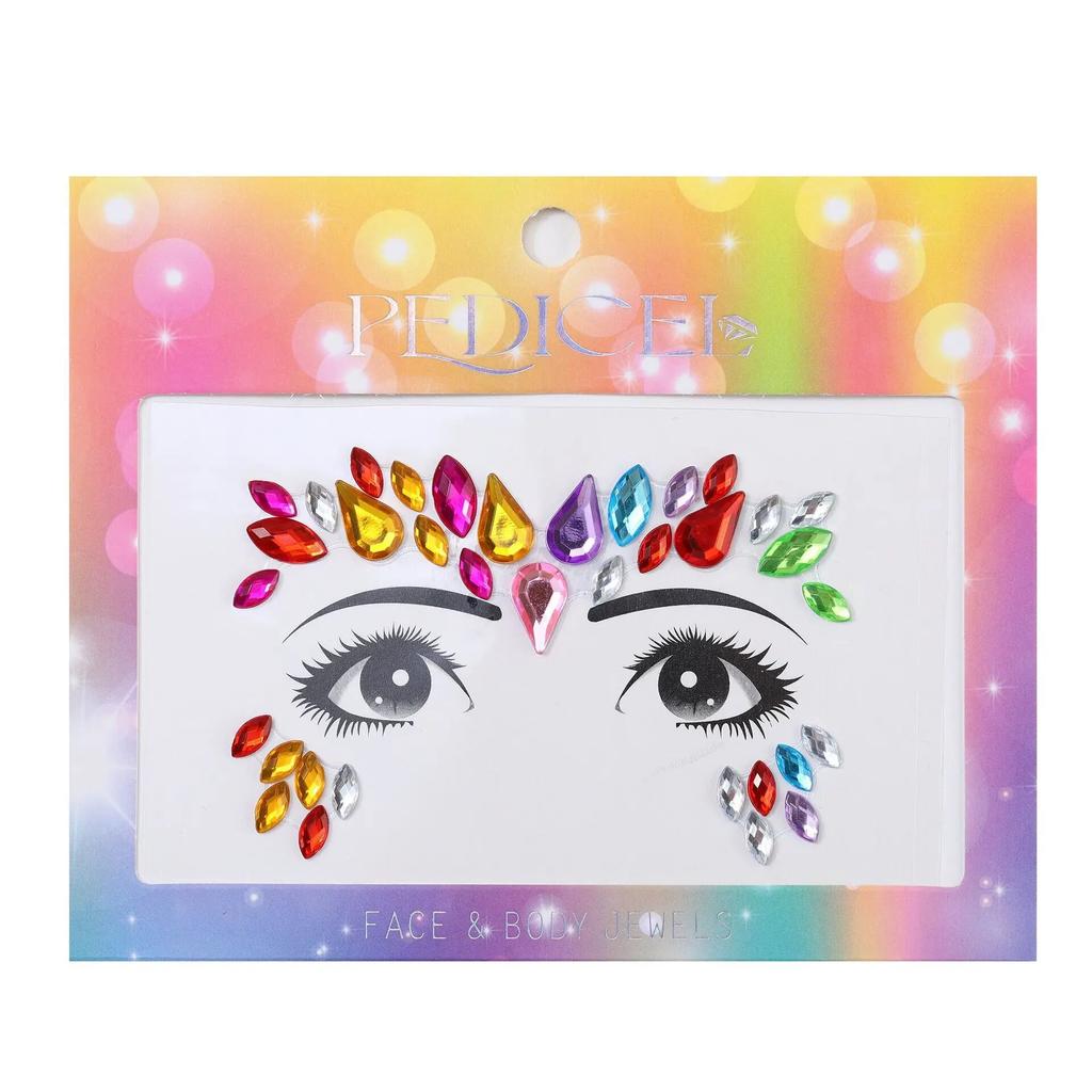 Colourful Kids Makeup Face Stickers Crystal Diamonds Gemstones Girls Women Holiday Glitter Party Self Adhesive Eye Face Tattoos