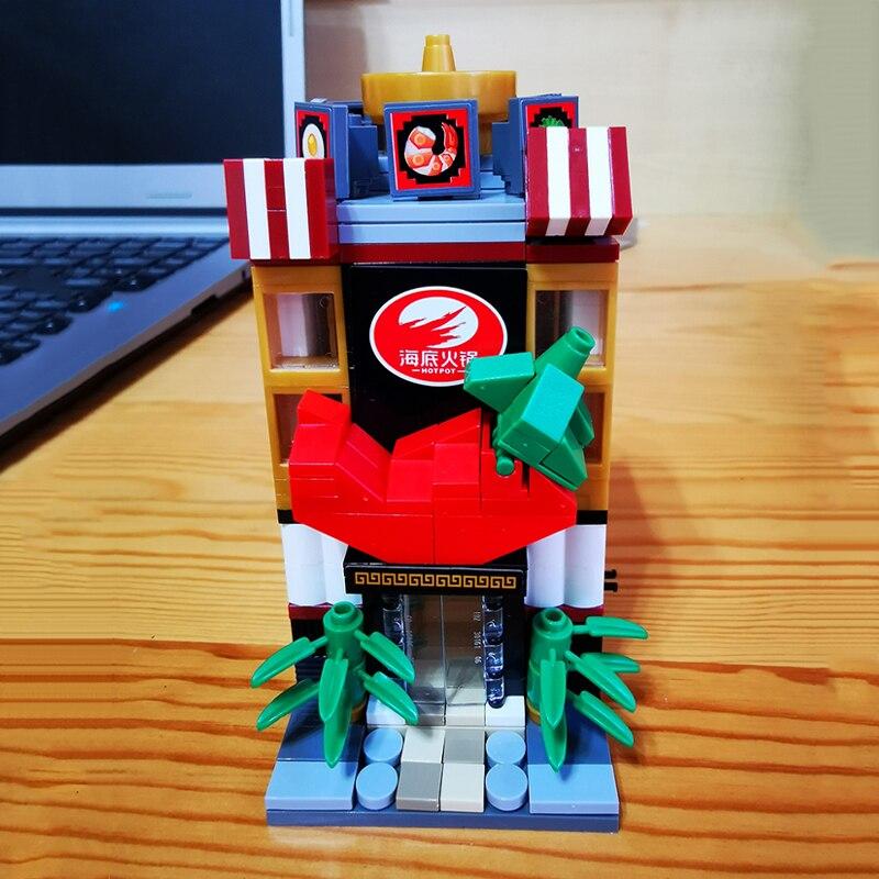 LOZ 1627 городской уличный горшок, продовольственный магазин, ресторан, архитектурная модель, мини-блоки, кирпичи, строительные игрушки без коробки