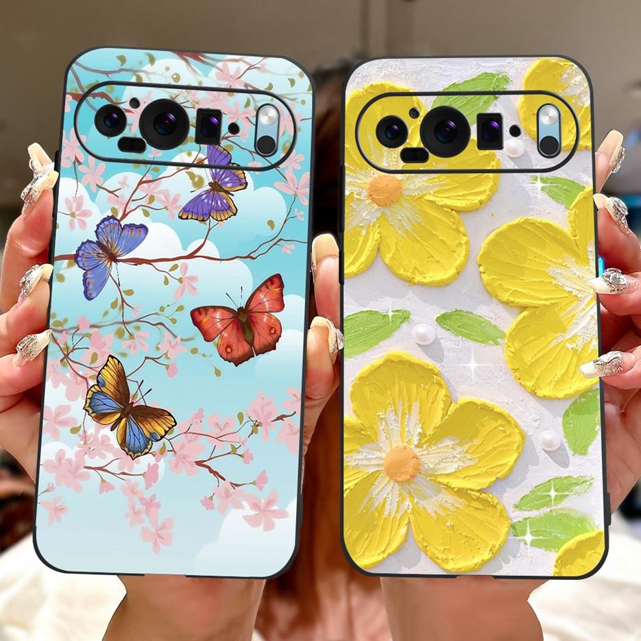 Чехол для Google Pixel 9 Pro Чехол Pixel9A Цветы Расписной Чехол Мягкий Силиконовый Чехол для Телефона Для Google Pixel 9A Pixel9 Pro Корпус