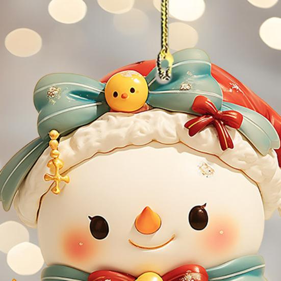 Рождественский автомобильный брелок 2D акриловый брелок Санта Олень Автомобильное зеркало Подвесное украшение Праздничный декор