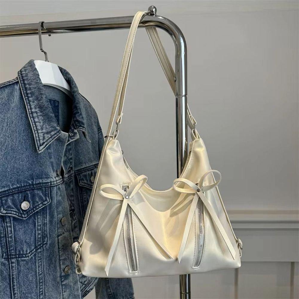 Korean Bow Tote Bag Versatile Women's Handbags Trendy Bows Armpit Bag Underarm Bag