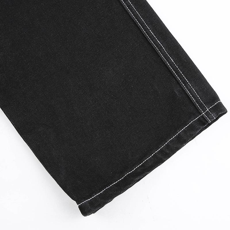 Женские джинсы, весенние прямые брюки, женские джинсовые брюки с высокой талией и широкими штанинами