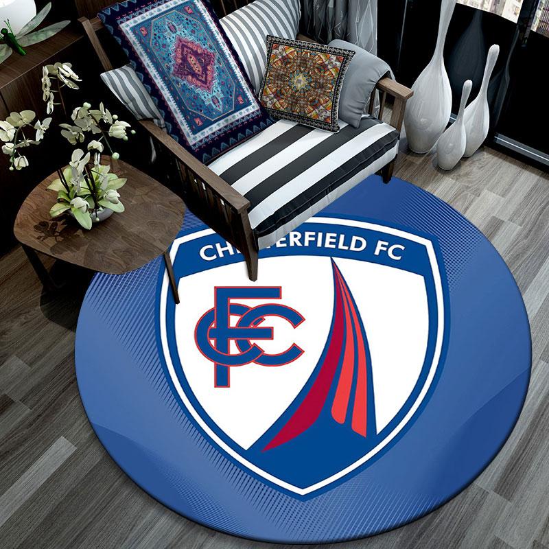 Chesterfield Football Club,Round Area Rug,Carpet Rug for Living Room Bedroom Sofa Playroom Decor,Non-slip Floor Mat