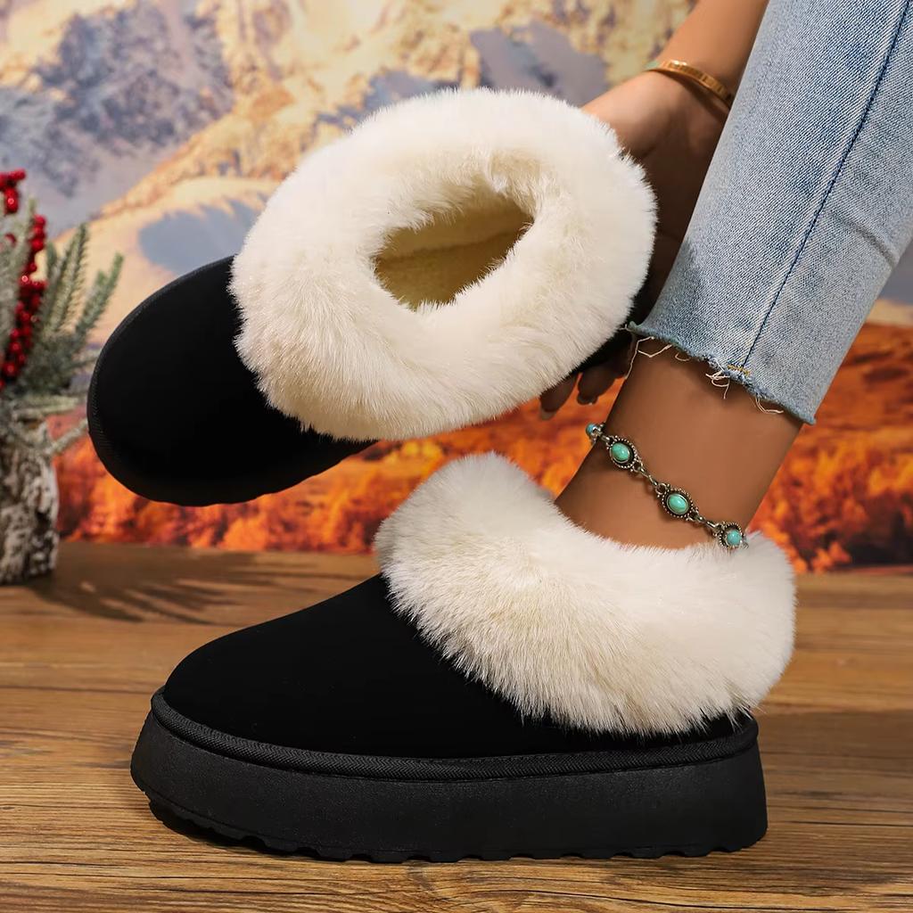 2024 Новые Теплые Ботинки Женские Зимние Плоские Ботильоны из Короткого Плюша Снежные Ботинки Повседневная Обувь Спортивные Замшевые Боты