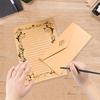 3Pcs Kraft Paper Envelopes with Clear Stripe Line Smooth Reliable Writing Vintage Style Invitations Elegant Wedding Stationery Set