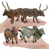 Реалистичная ПВХ модель быка Техасский лонгхорн и коровы Ватузи для коллекционеров и декора