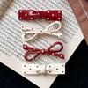 Ankola Red Polka Dot Bow Hairpin for Women - Cute Side Hairpin & Forehead Bangs Clip