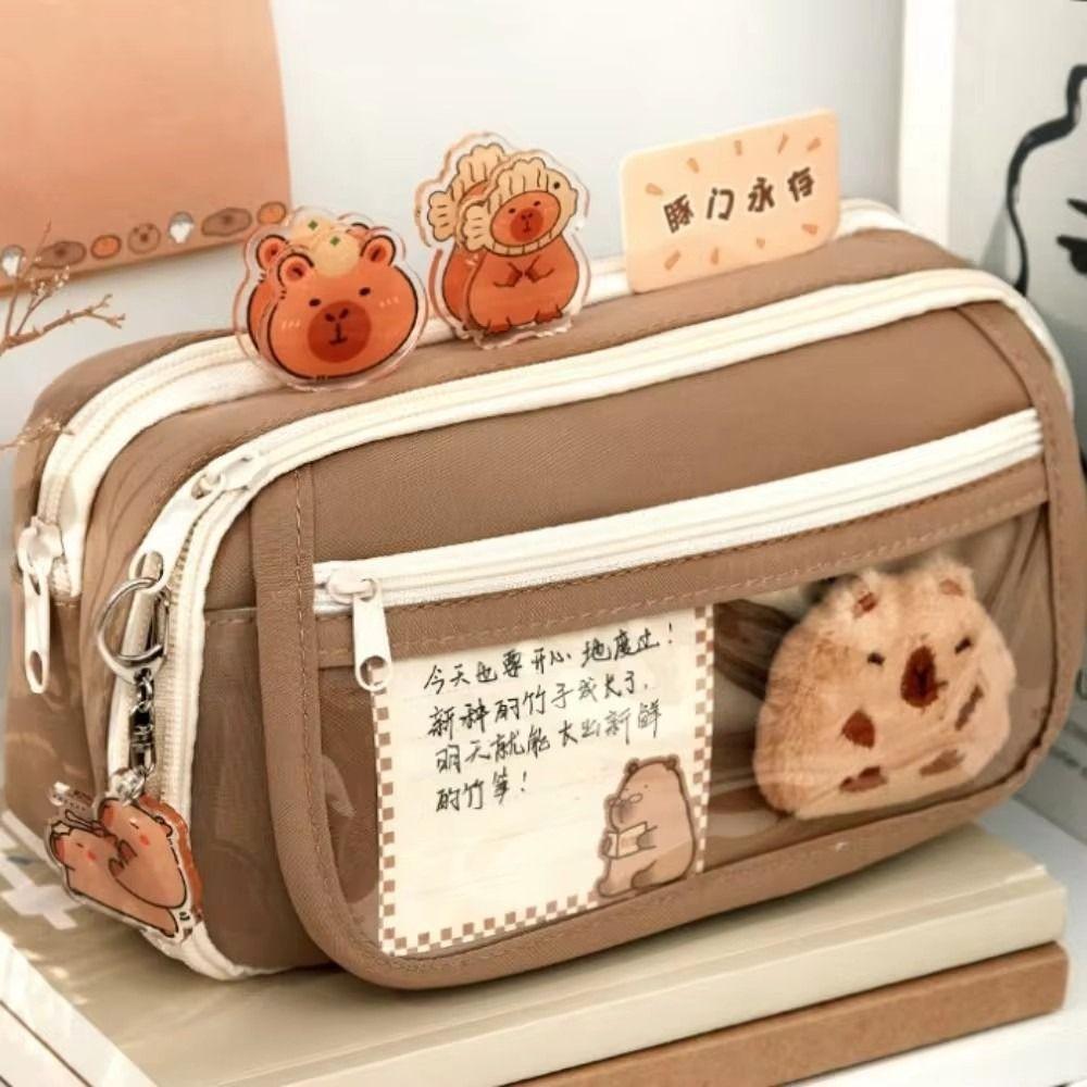 Эстетичный 9-слойный пенал Capybara Panda Канцелярский мешок для хранения канцелярских принадлежностей Детский подарок