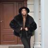 European and American winter thickened lapel imitation fur jacket female fox fur jacket top