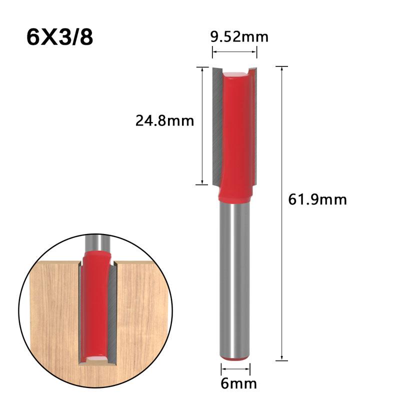 1/7 шт., одна двойная флейта, прямая бита, 6 мм, 1/4 дюйма, фреза с хвостовиком для дерева, карбид вольфрама, фреза, инструмент для работы по дереву