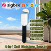 Умный датчик влажности почвы Zigbee, детектор освещенности, температуры, влажности, тестер влажности для Tuya Home Assistant Zigbee2MQTT