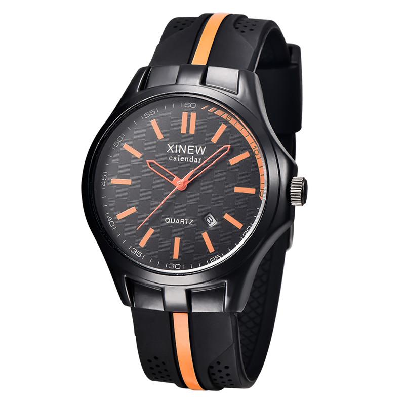 Montre Homme XINEW Brand Students Watches Men Boys Simple Rubber Band Sports Date Gifts Watch Reloj Hombre Relogio Masculino