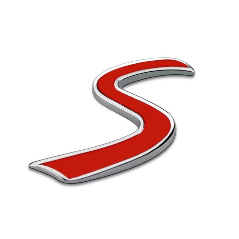 Car 3D Letters S Emblem Stickers JXNJX44 Grille Badge For Mini Cooper S R50 R53 R55 R56 R60 R61 F54 F55 F56 F60 Countryman Accessories