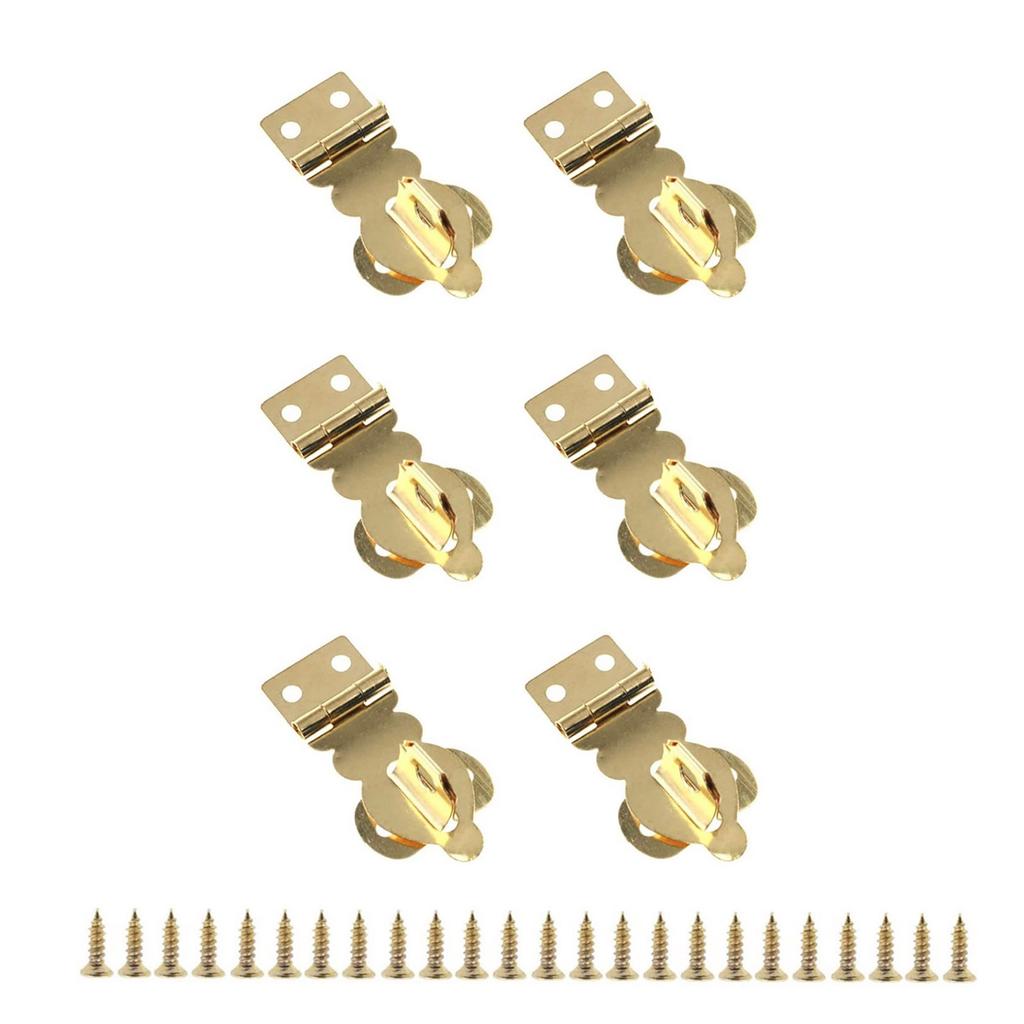 Упаковка из 6 мини-латунных навесных замков с винтами, набор золотых металлических навесных замков для шкатулок для драгоценностей и деревянных шкафов для хранения