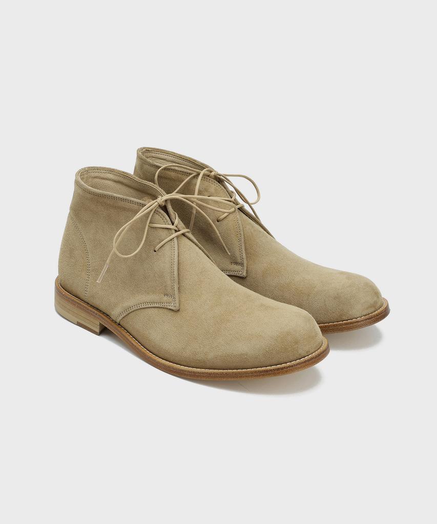 Firenze Atelier [Red Sole] Ankle Line Solid Chukka Boots 2700 [Ash Beige Suede]