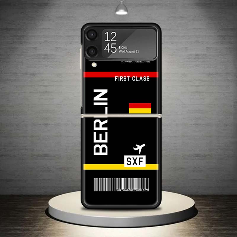 Чехол для телефона со штрих-кодом авиабилета для Samsung Galaxy Z Flip 7 6 5 4 3 5G Ударопрочный чехол Z Flip7 Flip6 ZFlip5 Flip3 Flip4 Luxur