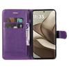 For Motorola Edge 50 5G Case Solid Color Leather Mobile Cover Wallet Stand with Strap