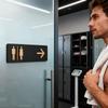 Унисекс Знак для Ванной Комнаты Акриловый Направляющий Знак Туалета Самоклеящаяся Туалетная Сигнальная Табличка для Бизнеса Дома Общественного Ресторана Прачечной