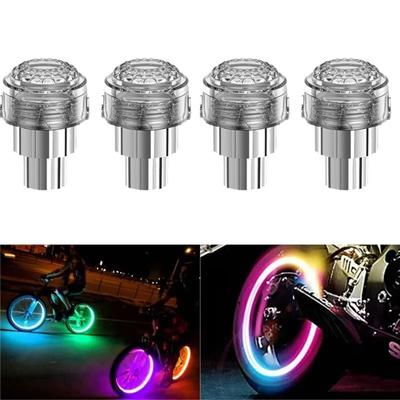 2Pcs Waterproof Design Wheel Valve Lights Vibration Activated Spoke Flash Lights Night Riding