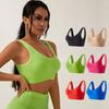 Women's Y Back Sports Bra - Padded Low Impact Spaghetti Thin Strap Workout Yoga Top