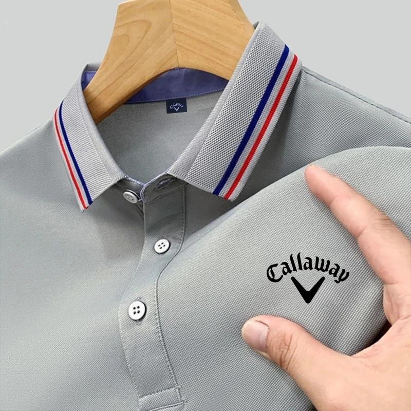 Callaway Embroidered 2025 Новая летняя рубашка поло для мужчин Высококачественная повседневная удобная и дышащая футболка с коротким рукавом для мужчин
