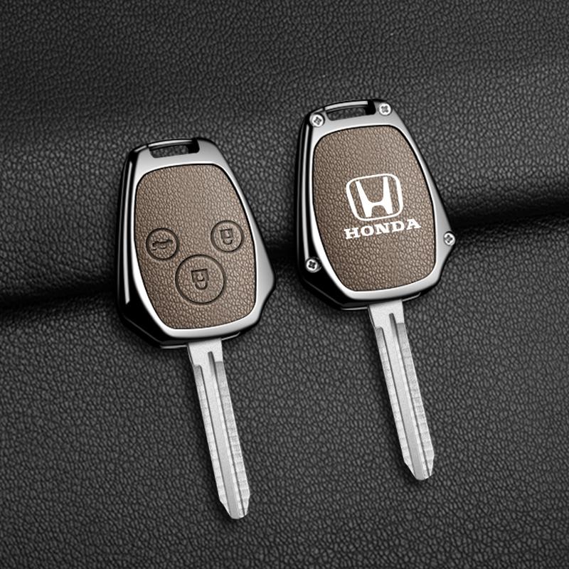 Zinc Alloy Leather Car Remote Key Case Cover For HONDA Accord CRV Pilot Civic 2003 2007 2008 2009 2010 2011 2012 2013 Accessory XE2