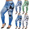 Женские повседневные ковбойские леггинсы с имитацией больших размеров, эластичные узкие укороченные брюки