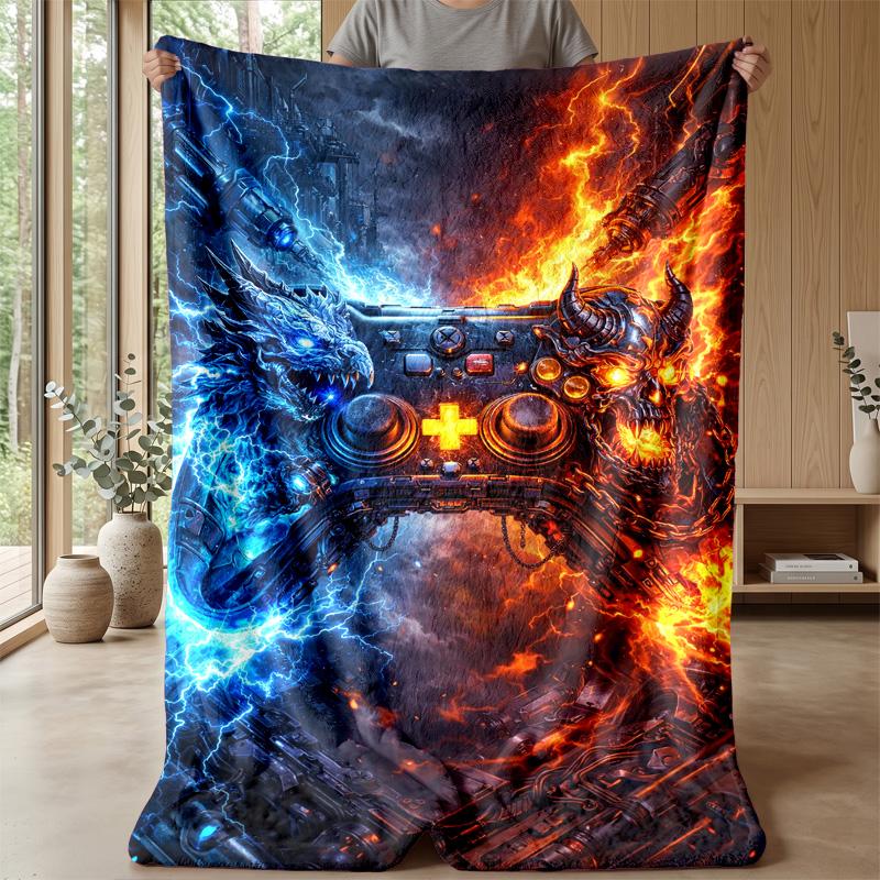 Game Controller Sunset Theme blanket Lightweight Warm Flannel Blanket Decorative Throw Blanket for Home Decoration