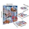 Christmas Winter Bathroom Curtain with Rugs Toilet Cover Mat Holiday Shower Curtain Printed Bath Curtain for Bathroom Decor