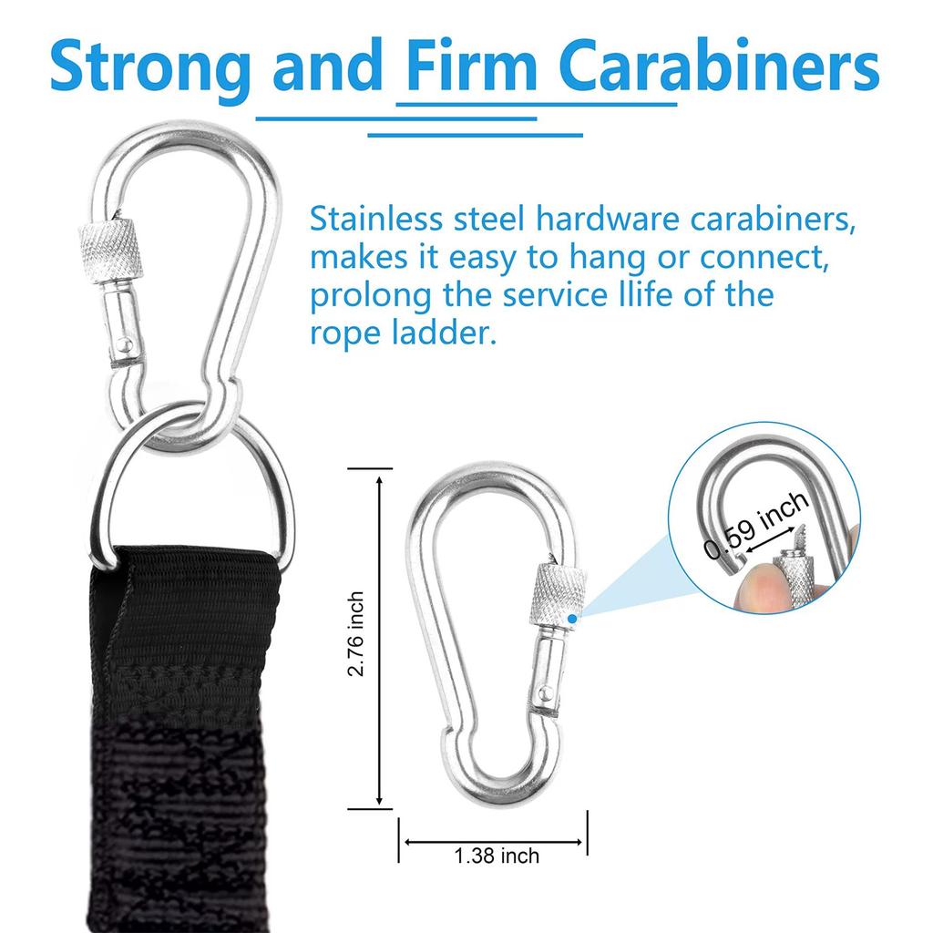 Reinforced Rope Ladder – Climbing Ladder for S, Kayaks, Inflatable S, Motors, Wooden Accessory