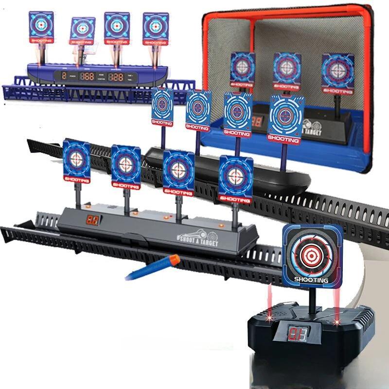 Мишени для бластеров Nerf Автоматический сброс Электрическая мишень для стрельбы Аксессуары Детские игрушки для стрельбы со звуком и светом Высокоточный подсчет очков