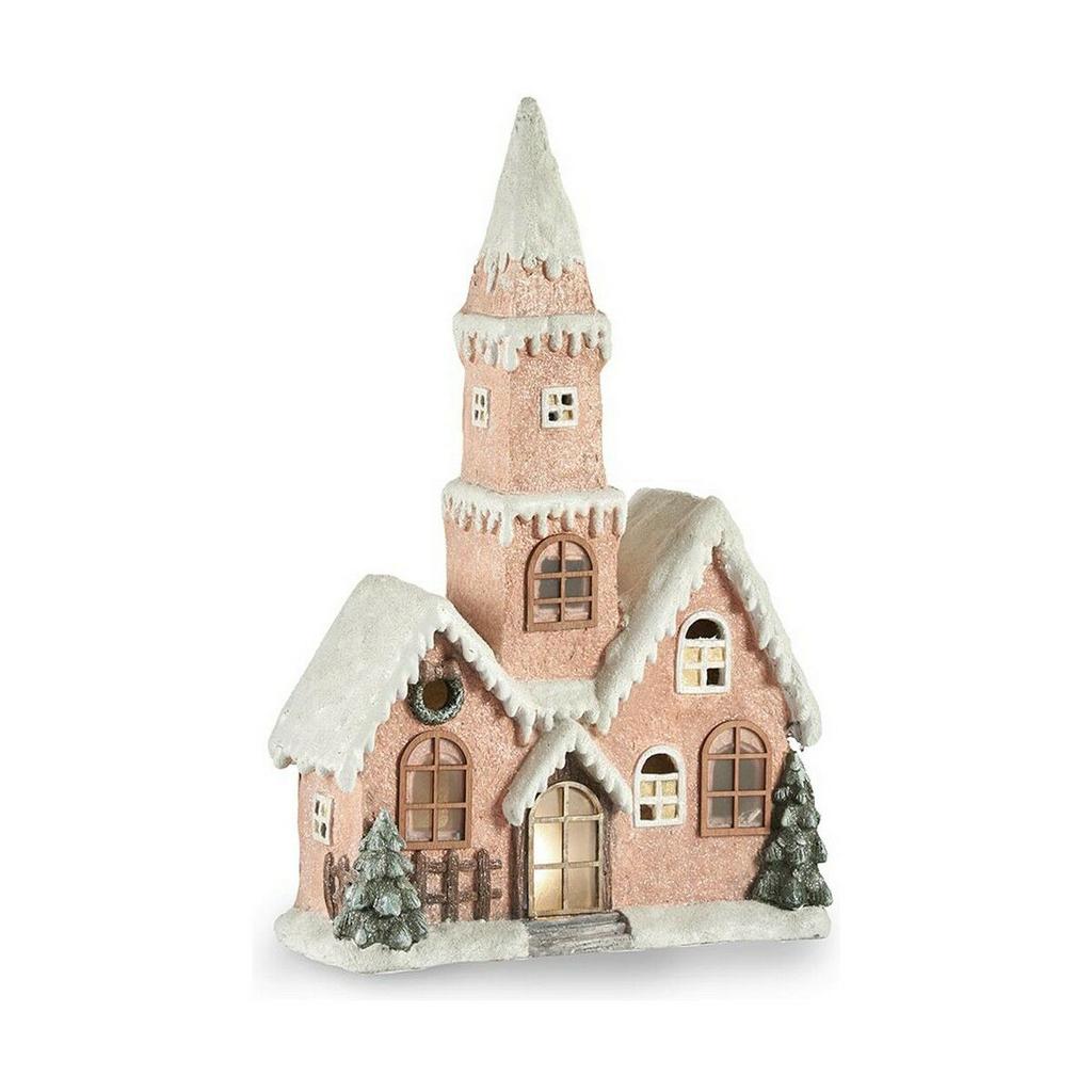 Decorative Figure House Christmas LED Light Pink White Brown Green Magnesium 21 X 77 X 48 Cm