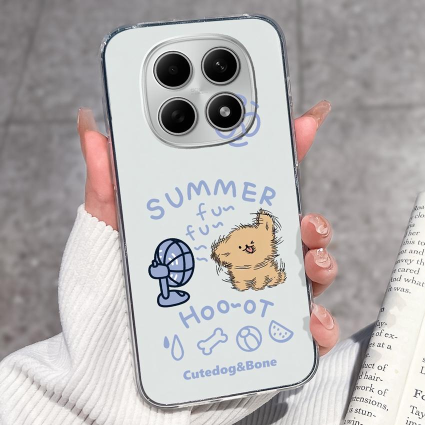 For Redmi Note 15 14 13 Pro Plus 5 5A 4 4X Phone Case Chinese Style Red-Crowned Crane Patterns Transparent TPU Shockproof Casing For Redmi Soft Covers