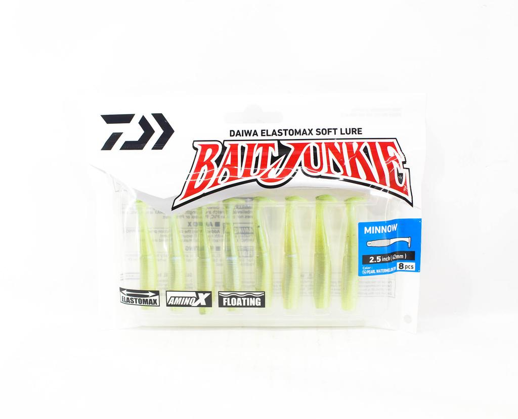 Daiwa Soft Lure Bait Junkie Minnow 2.5 Inch 8 Per Pack Pearl WM UV (2811)