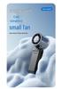 Mini Portable Folding Turbo Cooling Fan with Rechargeable Battery, Transparent Design, and Ice Pack for Outdoor Use.