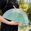 Retro Design Chinese Style Silk Fan Decoration Classical Fan Handheld Shell Fan  Summer Season