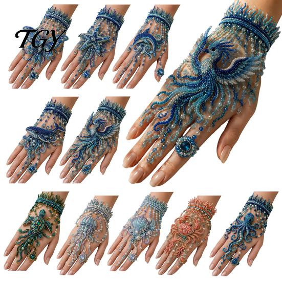 Adjustable Bracelet DIY Beaded Hand Kit, Bead Weaving Jewelry Making Set, Handmade Chain Crafts Kit for Adults Gifts Craft Lovers