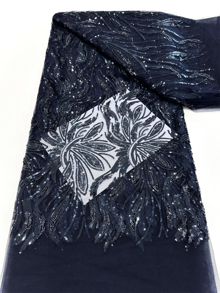 5 ярдов Роскошное африканское кружево с пайетками для жениха 2025 Высококачественные французские нигерийские сетчатые кружевные ткани для шитья платья свадьбы